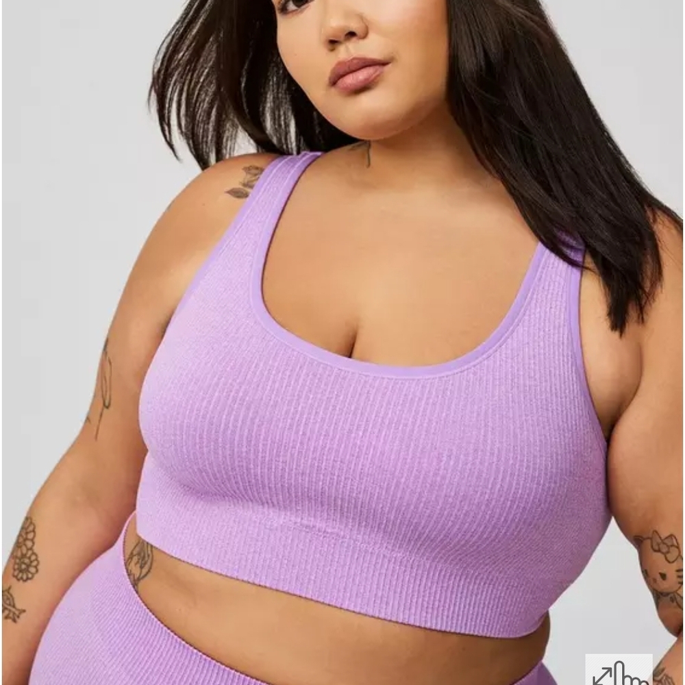 Torrid Lilac Ribbed Sports Bra - Picture 2 of 3